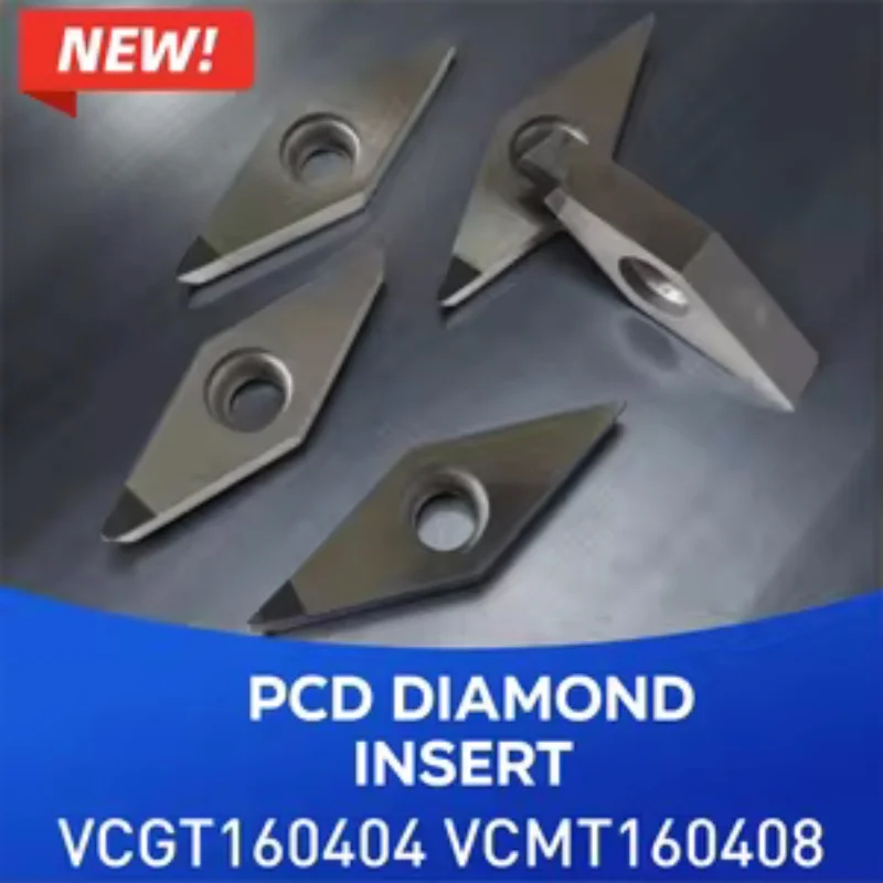 

PCD Diamond Insert VCGT160404 VCMT160408, Aluminum Hub Indexable Carbide Turning Tool, CNC Lathe Polishing Insert 1PC