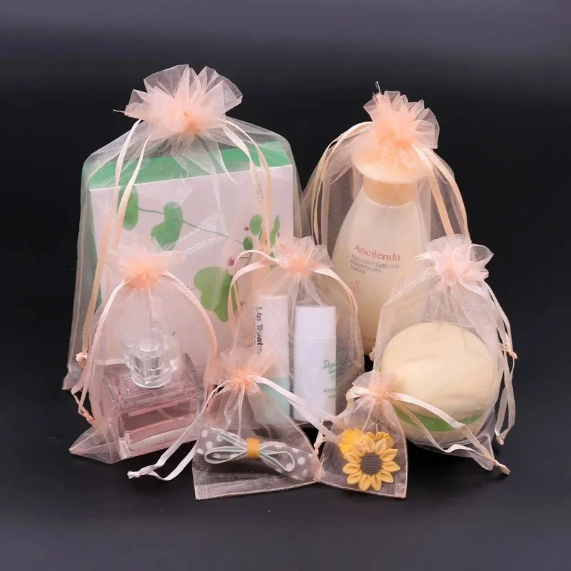 

Package 1000pcs Organza Gift Bags Navy Blue Mesh Jewelry Pouches Drawstring Party Favor Bags for Small Sample Christmas Candy