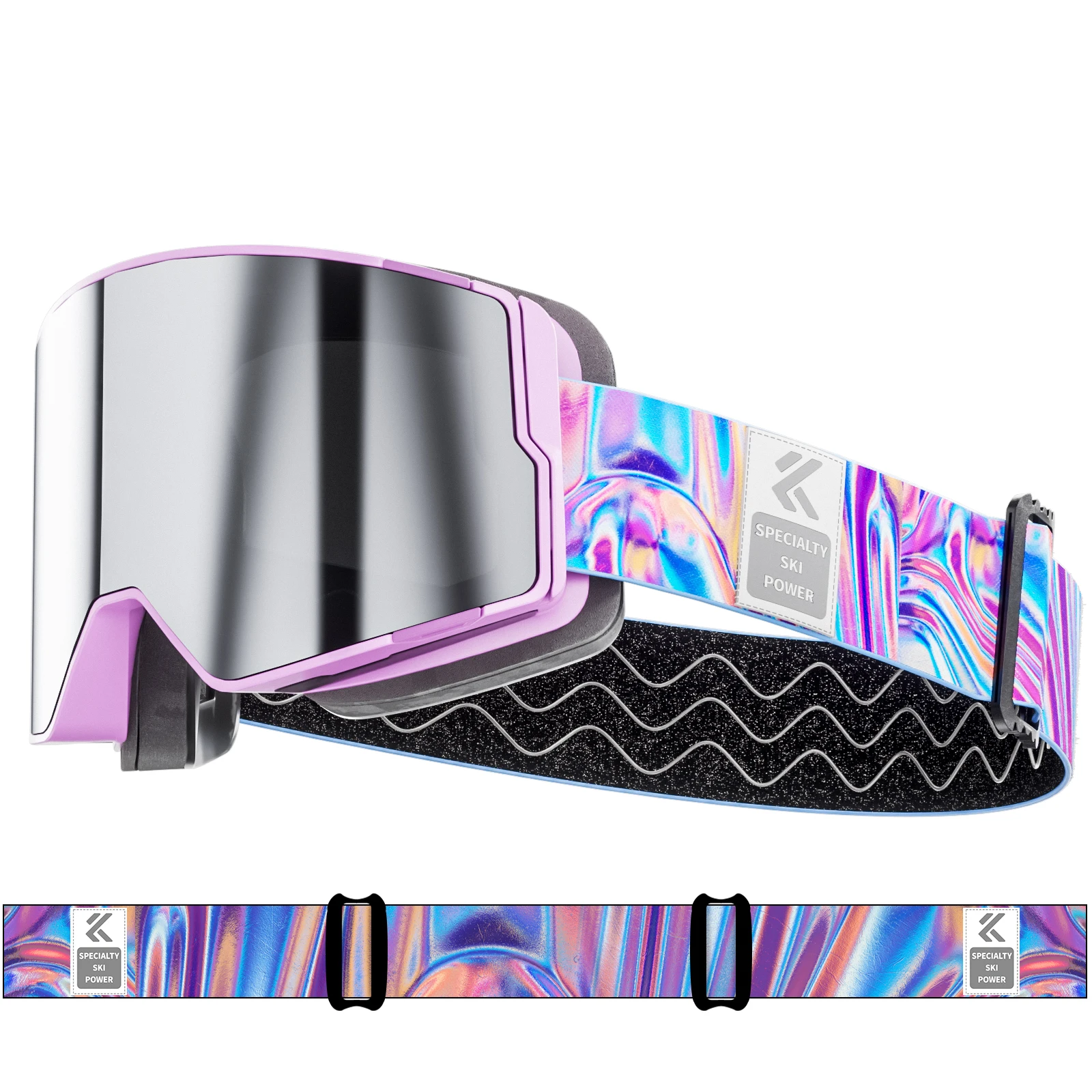 Kapvoe Meekleurende Sneeuwbril Ski Snowboard Anti-Fog Masker voor Mannen Vrouwen Brillen UV400 Bescherming Bril Sneeuwscooter Winter