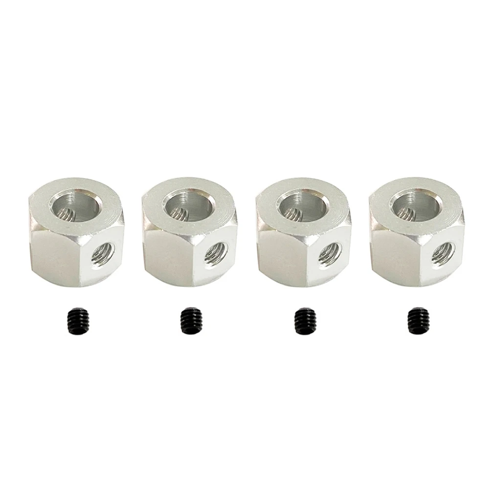 4PCS 5mm to 12mm Metal Combiner Wheel Hub Hex Adapter for WPL D12 C14 C24 B14 B16 MN D90 D91 RC Car Upgrade Parts,Silver