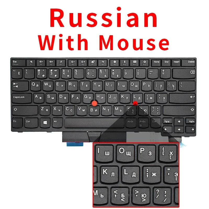 Replacement Backlit Laptop Keyboard for Lenovo ThinkPad T470 T480 A475 A485 P/N 01AX569 01AX487 01AX528 01HX419 US RU SP Layout view 2
