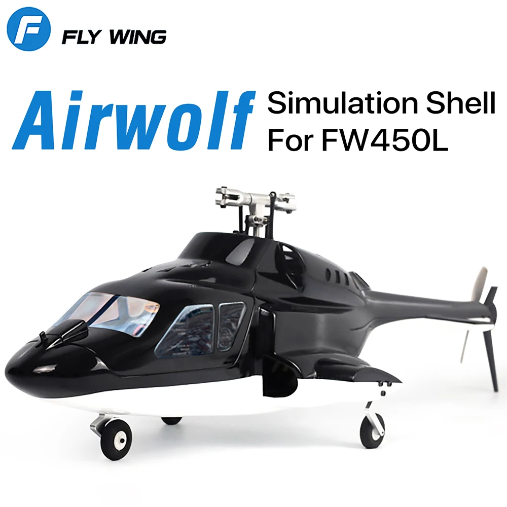 

Fly Wing FW450L Airwolf Helicopter Fuselage Shell V2 V2.5 V3 6CH H1 Simulation Airwolf RC Helicopter Parts Modified Canopy Kits