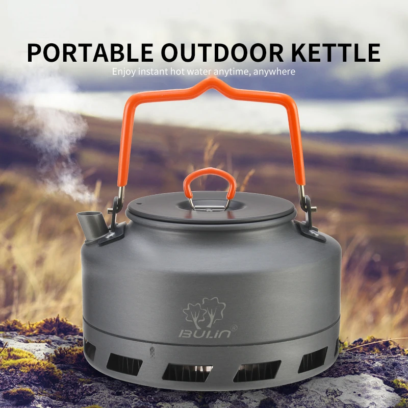 

Portable Kettle Collector Heat Ring Coffee Water Kettle Teapot Cookware for Camping Cooking Outdoor Camping Hiking 1.1/1.6L