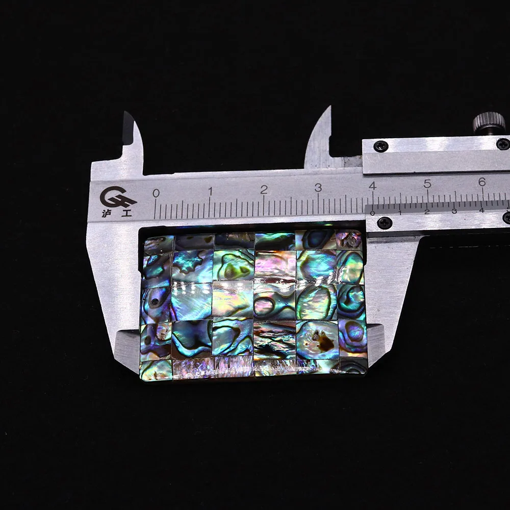 1PC Rectangle Natural Abalone Shell Pendant Spliced Crafts Single Sided Jewelry Charm for Jewelry Making DIY Necklace Accessory