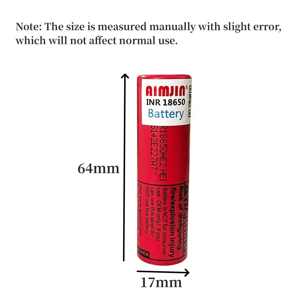 18650 HE2 3.7V Battery 2500mAh 3.6V 2.5Ah Rechargeable Battery HE2 18650 Battery Power Tools