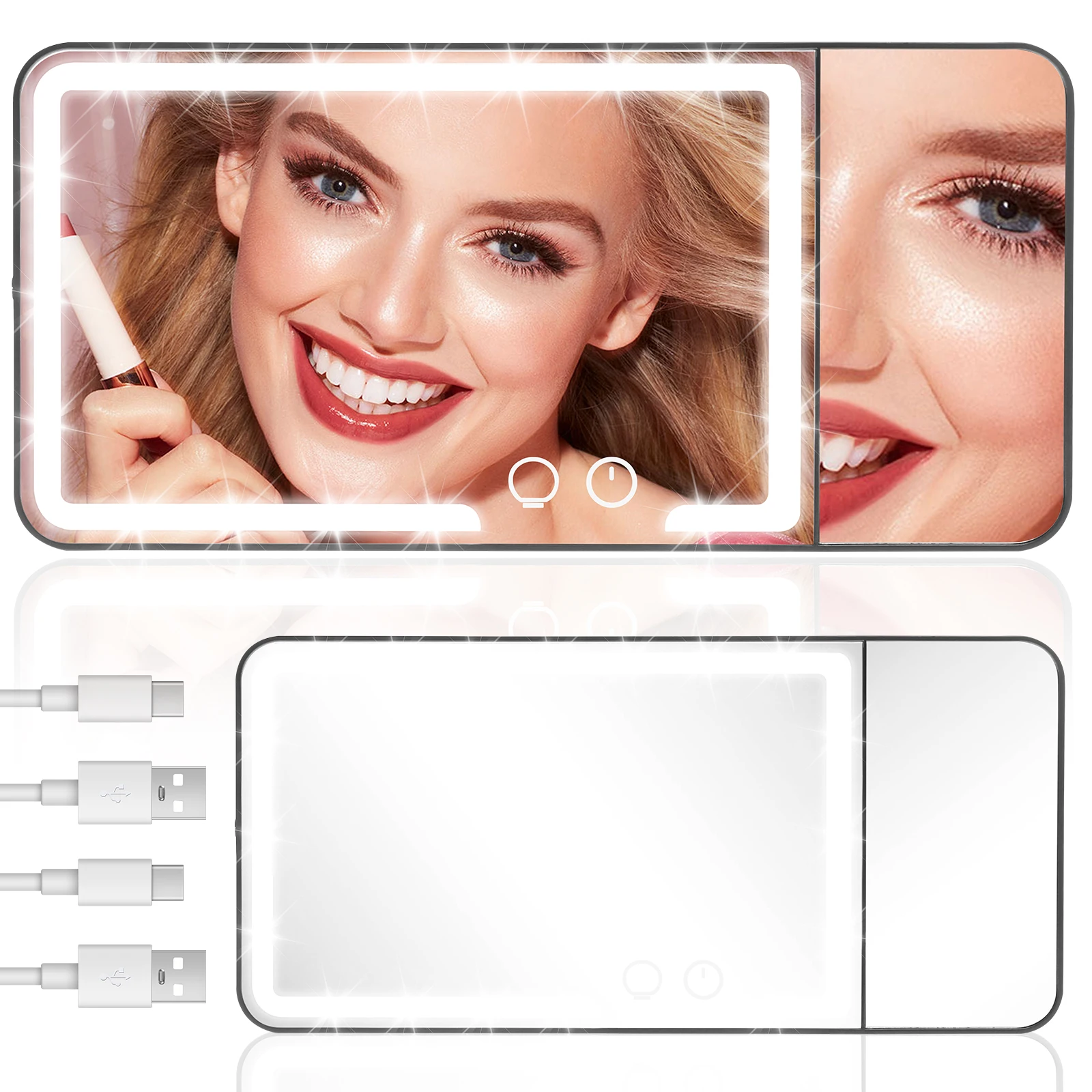 

Car Sun Visor Vanity Mirror 3X Magnification Car Visor Mirror with LED Light 3 Colors Dimmable Makeup Mirrors for Cars SUV Truck