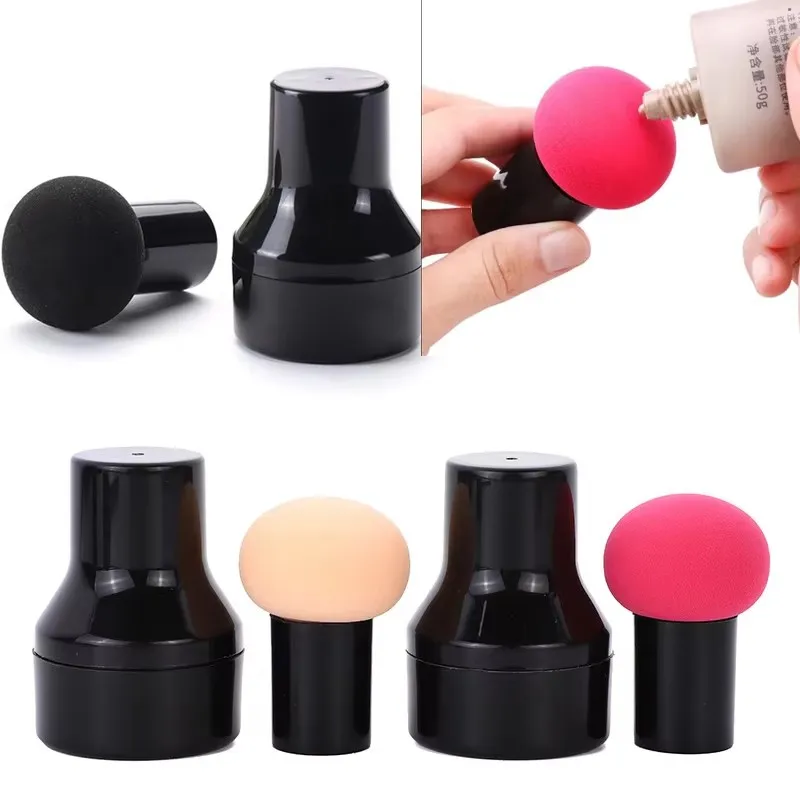 1-6 Stuks Paddestoel Hoofd Make-Up Spons Droog Nat Tweeërlei gebruik Cosmetische Poederdons met Handvat Zonder een deksel Foundation Crèmes Gereedschap