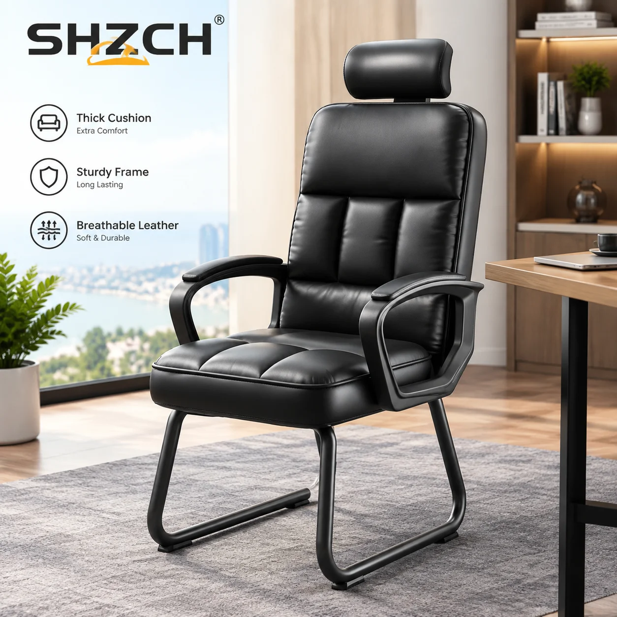 Office Chair Ergonomic Chair with Lumbar Support Executive Swivel Computer Chair Home Comfortable Gaming Seat High Back Seat