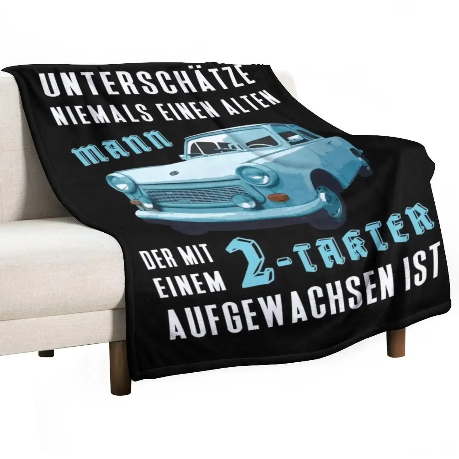 GDR Trabant car saying: Never underestimate old man with Trabi - East Germany gift Throw Blanket christmas decoration Blankets