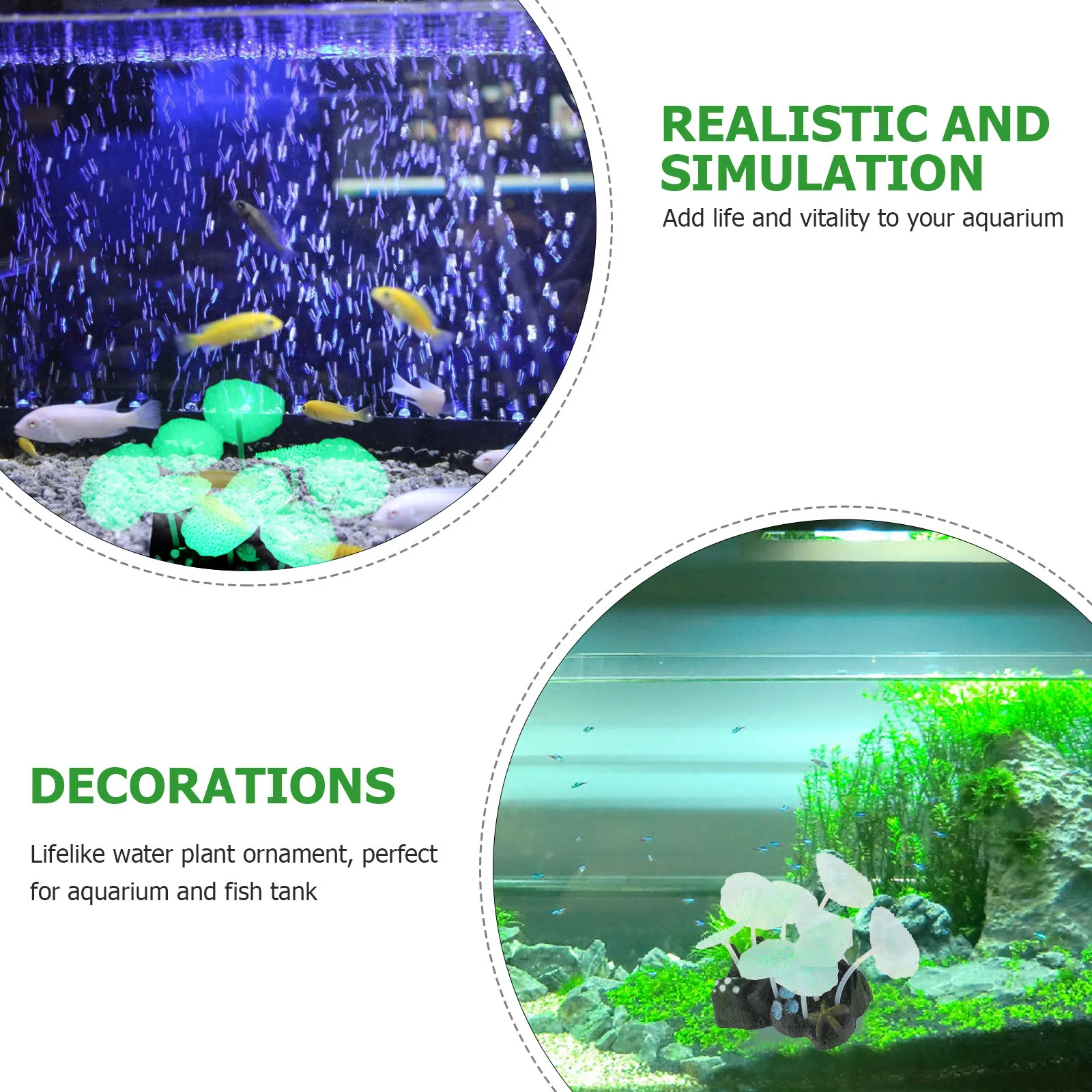 

1pc Lifelike Silicone Aquatic Plants Fish Tank Landscape Ornament Fluorescent Rockery Decor Aquarium Decorative Sculpture Fish
