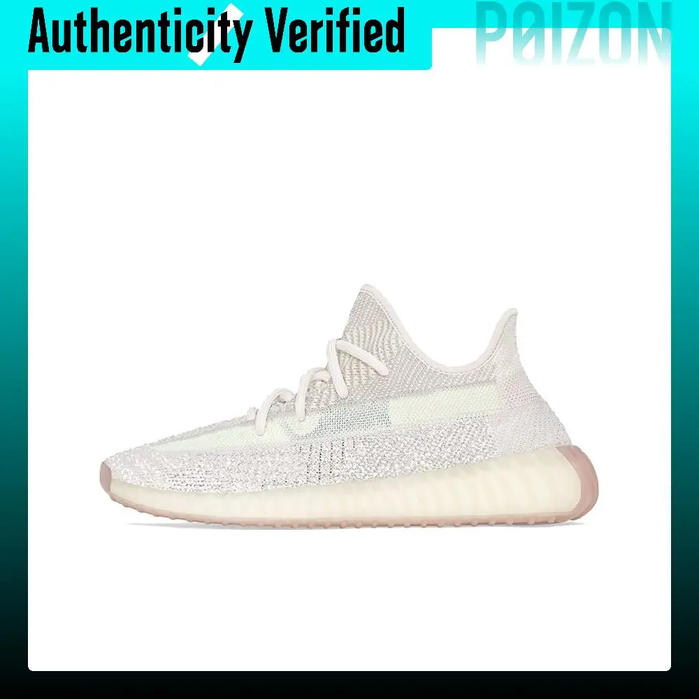 Adidas Originals Yeezy Boost 350 V2 'Citrin Reflective Baby's Breath, Pink Breathable Low top Casual Shoes Unisex Pink FW5318