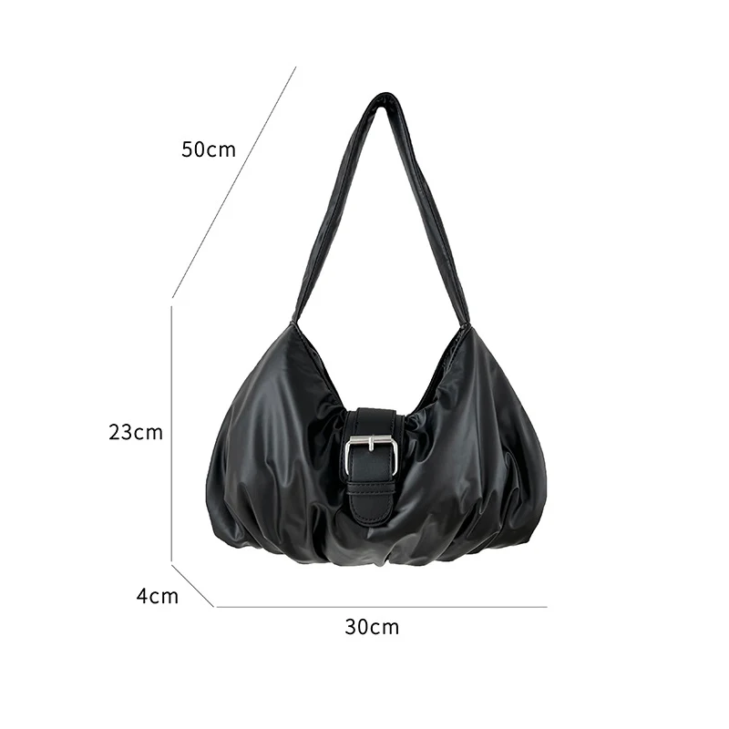 New crease bag female minority senior sense puff cloud bag female Korean PU underarm bag