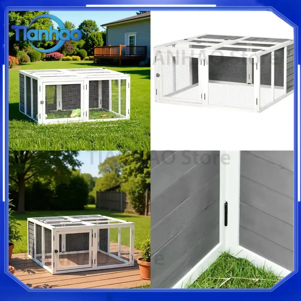 Large Outdoor Wooden Pet Cage for Rabbits Chickens Ducks Pigeons Rabbit Hutch Breeding Cage for Rabbits