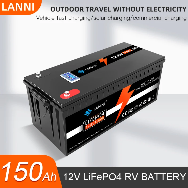 Cheap 12.8V150Ah LiFePO4 Battery, New Battery Pack With Integrated BMS LED High Definition Display For Solar System