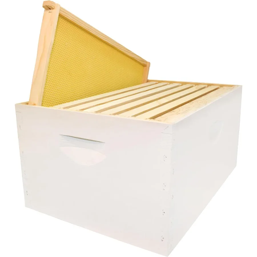 

Hive Body Bundle Assembled 8Frame Painted Beekeeping Equipment for Honey Harvesting Includes 8 PreAssembled Frames with Plastic
