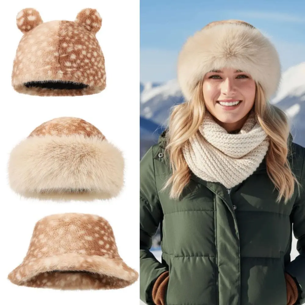 

Новая шапка с рисунком оленей, меховая ветрозащитная зимняя шапка, теплая утолщенная шапка с наушниками, зимняя шапка