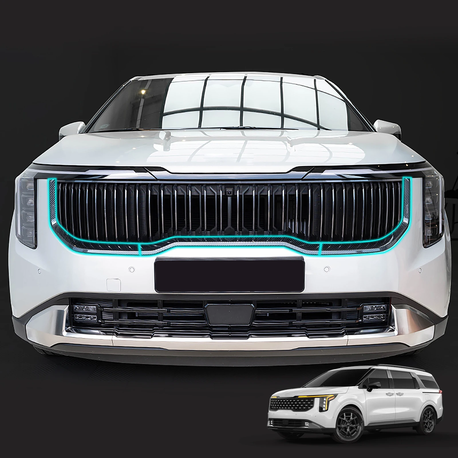 

Auto Styling Front Bumper Mesh Decorative Stripes Cover Exterior Accessories For Kia Carnival KA4 2024-2026
