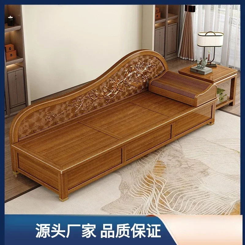 9Simple HT New Chinese-style Solid Wood Fragrant Camphor Wood With Pumping Concubine Couch Sofa Living Room Antique Drawer Stora