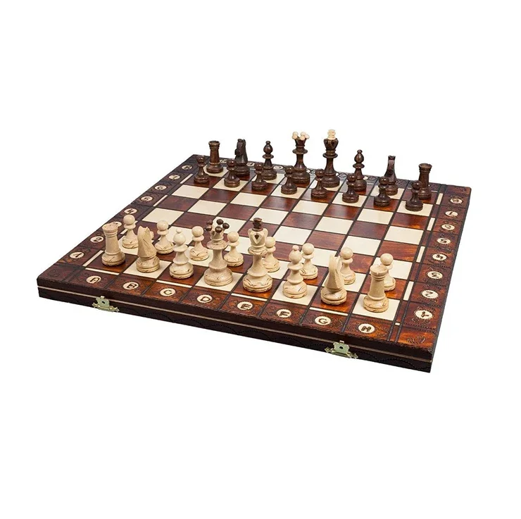 Custom Luxury Extra Large Tournament Foldable Wood Chess Oficial Stauton With Jumbo Board 50 X 50