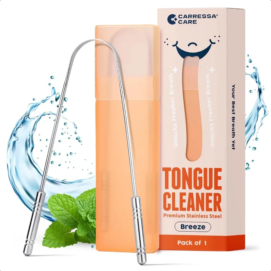 

Tongue Scraper for Adults Stainless Steel Metal Tongue Scraper with Travel Cases Reduce Bad Breath Tongue Cleaner for Oral Care