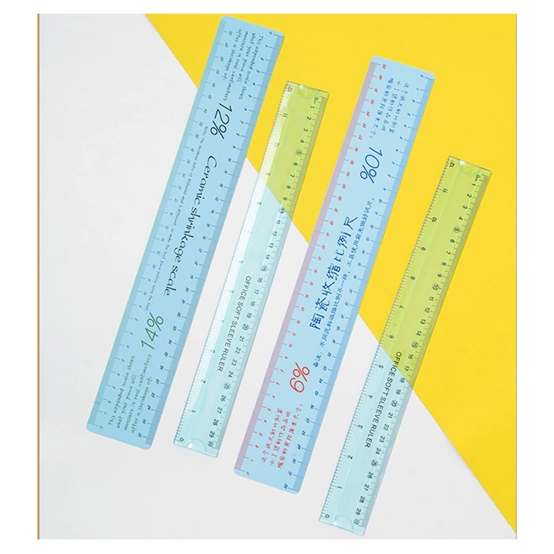 Набор керамических шкал для усадки, 2 шт., пластиковая мягкая линейка, зеркальная Керамическая форма, многофункциональный измеритель рисования, инструменты для керамики