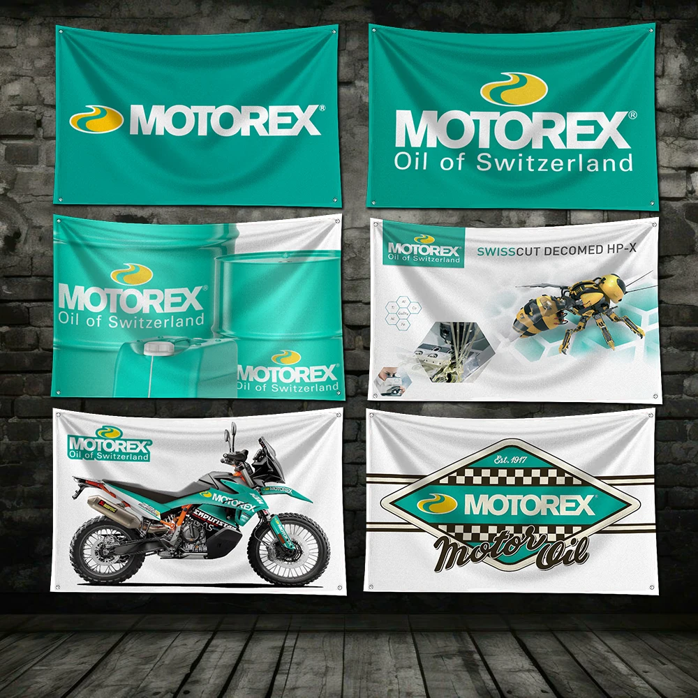 

3x5 Ft M-motorexs Oil Flag Polyester Digital Printing Banner for Garage Wall Art Out Door Decoration With Brass Grommets