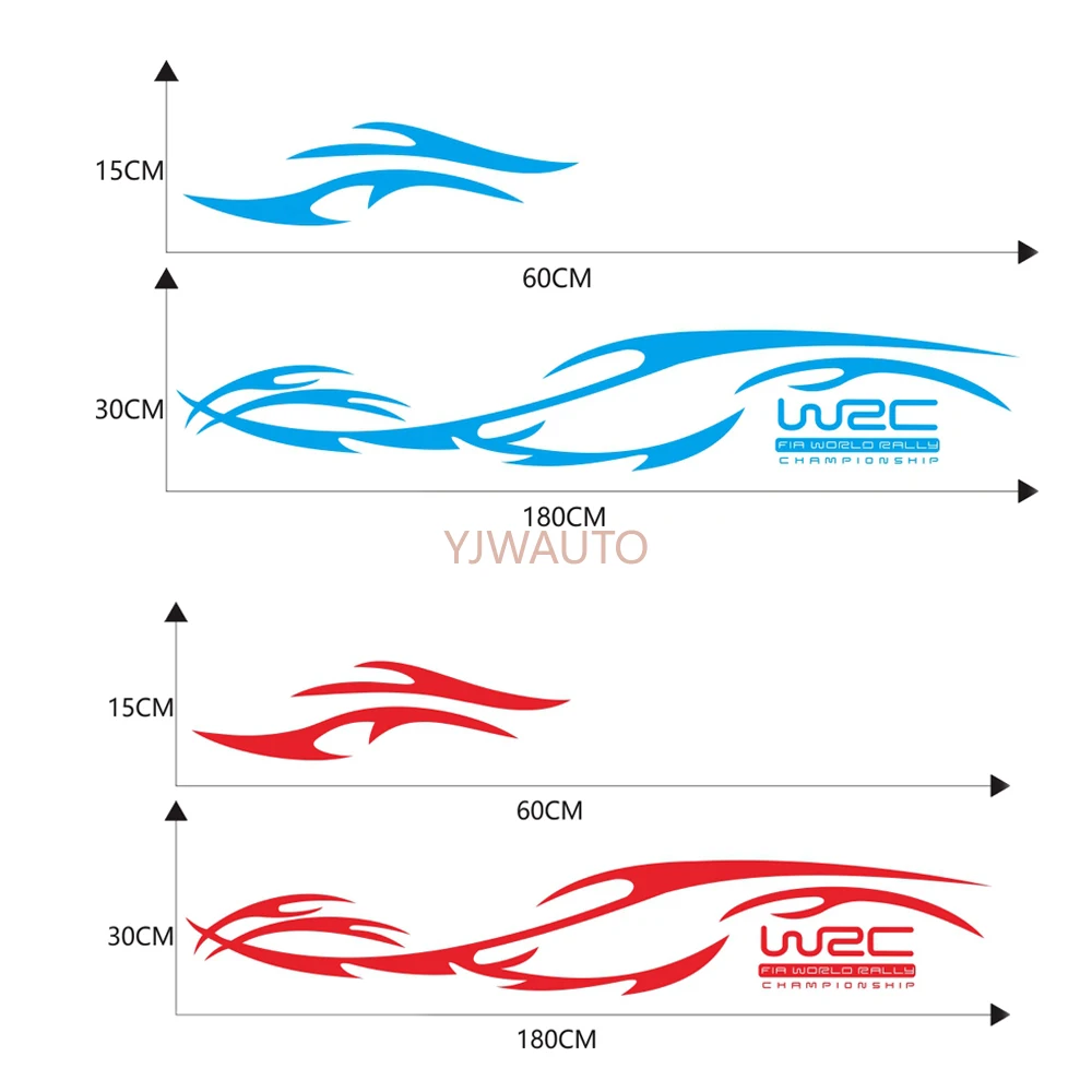 WRC Wave Line Car Wrap Sticker Car Body Decal Vinyl Graphic Sticker Modified Scratch Cover Racing Graphic Wrap Decor Stickers