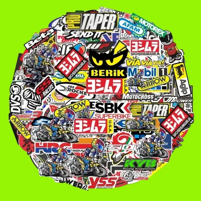 40/80pcs Car Bike Helmet Tank Racing Sponsor Logo Set Motorcycle Stickers Moto For Honda Yamaha Kawasaki Suzuki Motocross Decals