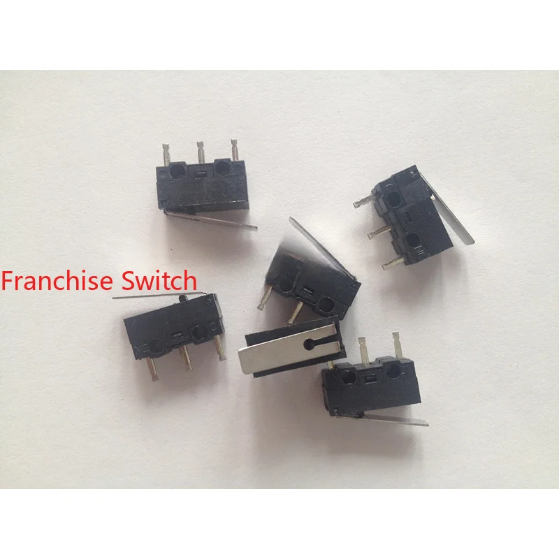 10PCS Common Buttons For Mouse Switches, Rectangular Micro Switch, 3-pin Light Touch  Black