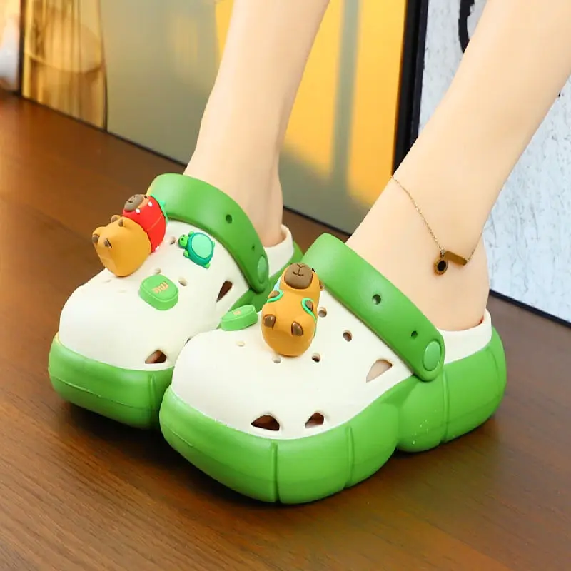 

Women's sandals summer 2025 new flat heels sandals luxury cartoon beach slides ladies eva flip flops women Kapibala clogs