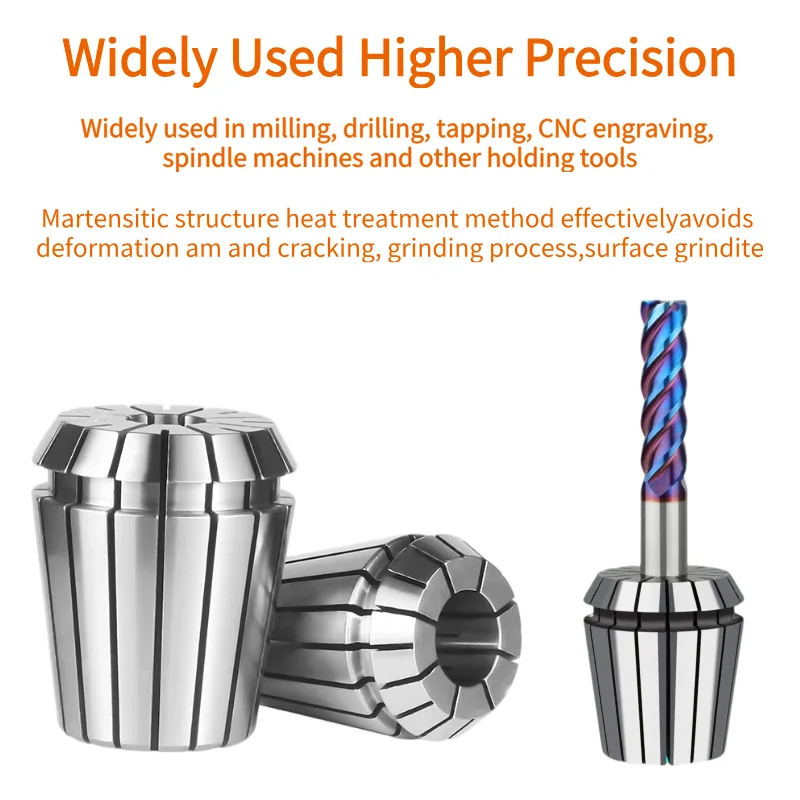 ER Series High Precision Collet Chuck ER20 ER25 Spring Collet AA/AAA/UP 0.003 Clamping Chuck Set for CNC Machine Spindle Bracket