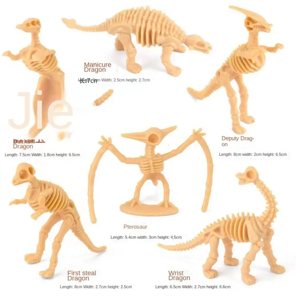 6 pezzi di dinosauro in PVC giocattoli action figure di plastica scheletro di dinosauro set di dinosauri interattivi set di modelli di dinosauro di simulazione creativa