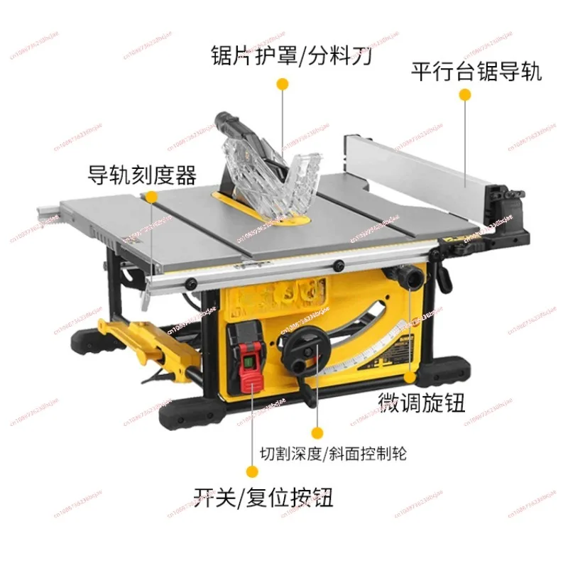 DWE7492 Portable Woodworking Cutting Machine Household Small Table Saw Ten-inch Sliding Table Saw Wood Cutting Machine