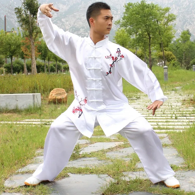 

Chinese Traditional Tai Chi Kung Fu Uniforms Kids Adult Satin Dance Costumes Morning Gymnastics Wushu Suit