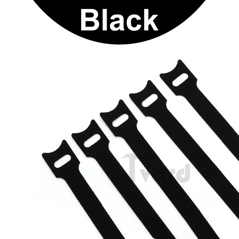 10pcs Releasable Cable Ties 15 20 25 30cm Mouse Earphone Wire Wrap Cable Organizer Nylon Hook Loop Strap Zip Bundle Bandage Tie