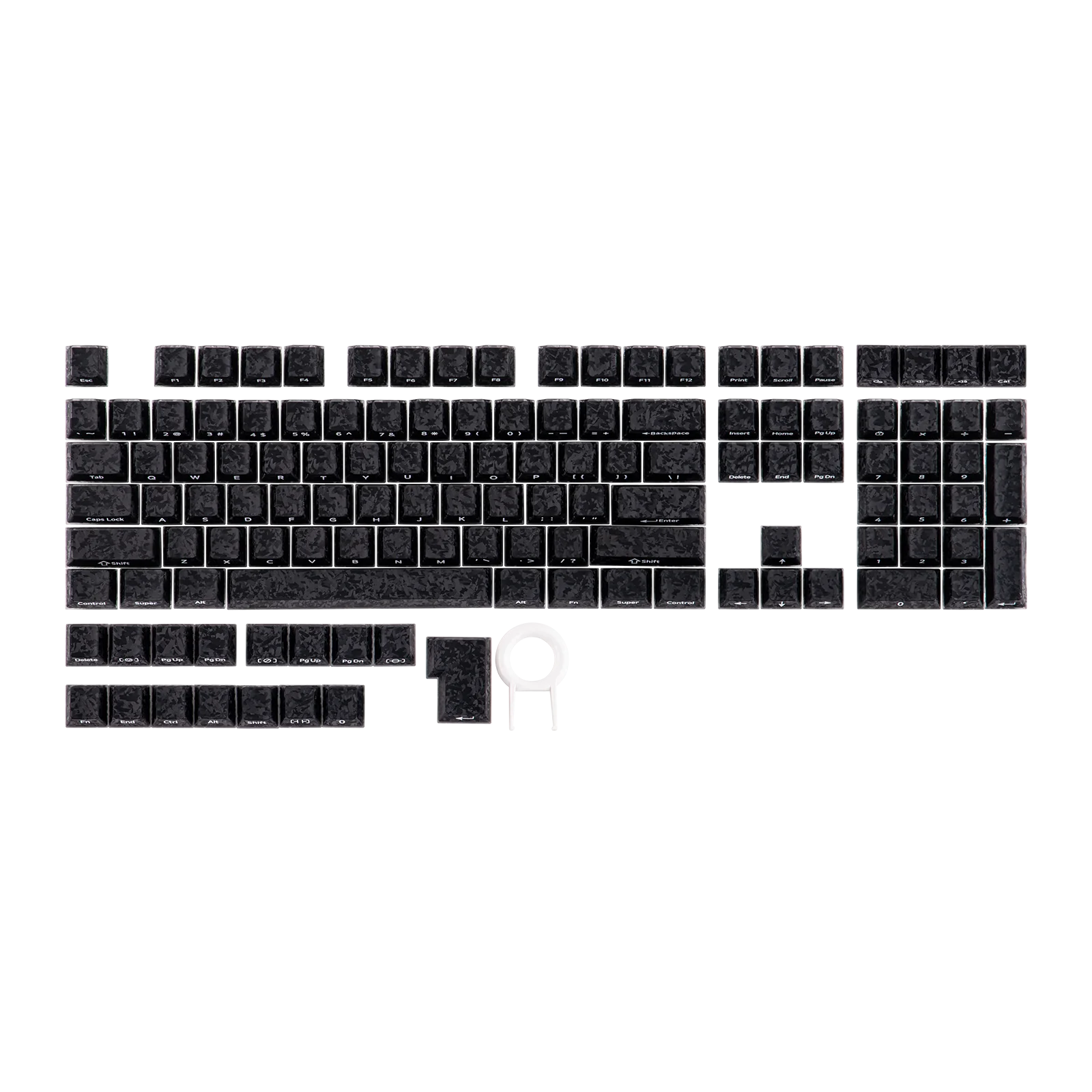 EPOMAKER Frost Jelly Keycaps Set 126-Key Cherry Profile Forged Carbon Fiber ABS+PC Side-Printed Legend Keycaps MX-Compatible