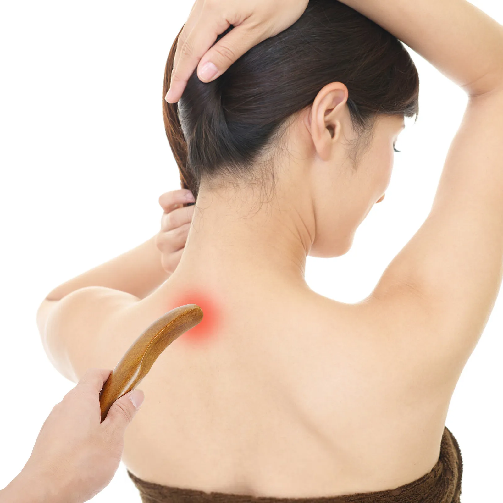 

Набор из 2 деревянных массажных палочек для точечного массажа, гладкий инструмент для скребкового массажа тела, для расслабления, инструмент для массажа Гуаша