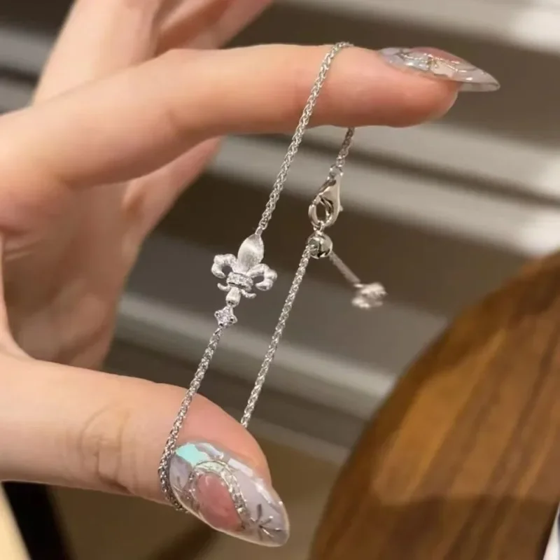 Pulsera cepillada con flor de Iris Vintage, joyería de Color dorado y plateado, abalorio de flor, pulsera para mejor amiga, regalo de cumpleaños a la moda para mujer