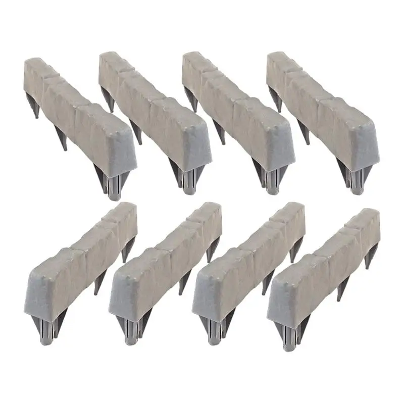 

Faux Landscape Edging 8X Decorative Garden Landscape Border Easy Install Weather Resistant Long Lasting Stone Like Blocks For