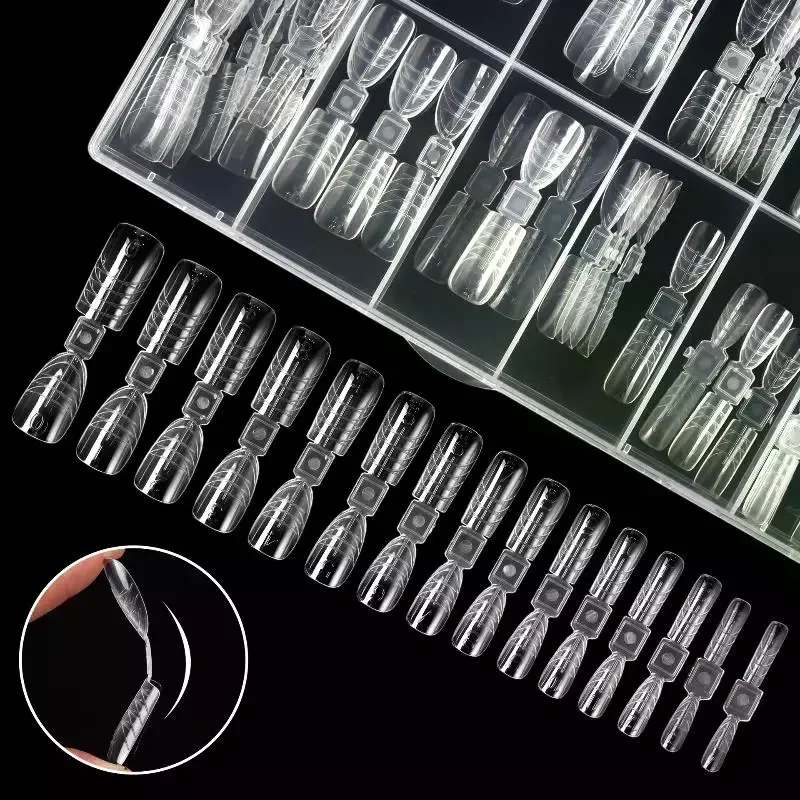 150Pcs French Dual Forms 2In1 Nail Molds With Scale Double-ended Full Cover Nail Extension Building Gel Mold Nail Forms Nail Art