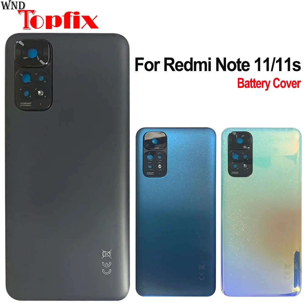 

New For Xiaomi Redmi Note 11S Battery Cover Back Glass Panel Rear Housing Case For Redmi Note 11 Back Battery Cover Door