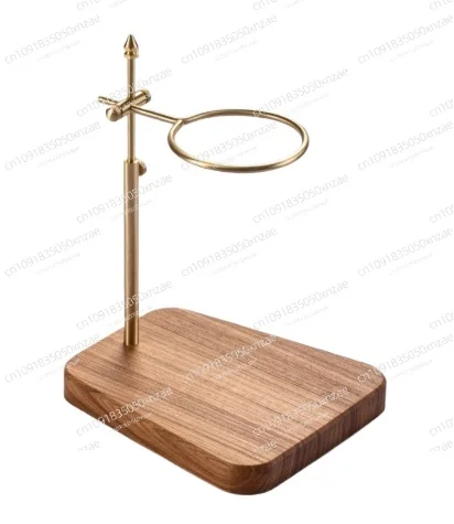 

Hand brewed coffee filter holder Walnut base Brass retro adjustable drip filter cup holder