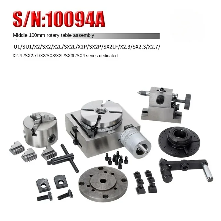 Machine tool precision drilling and milling machine accessories indexing head S/N: 10094A rotary table assembly 100mm