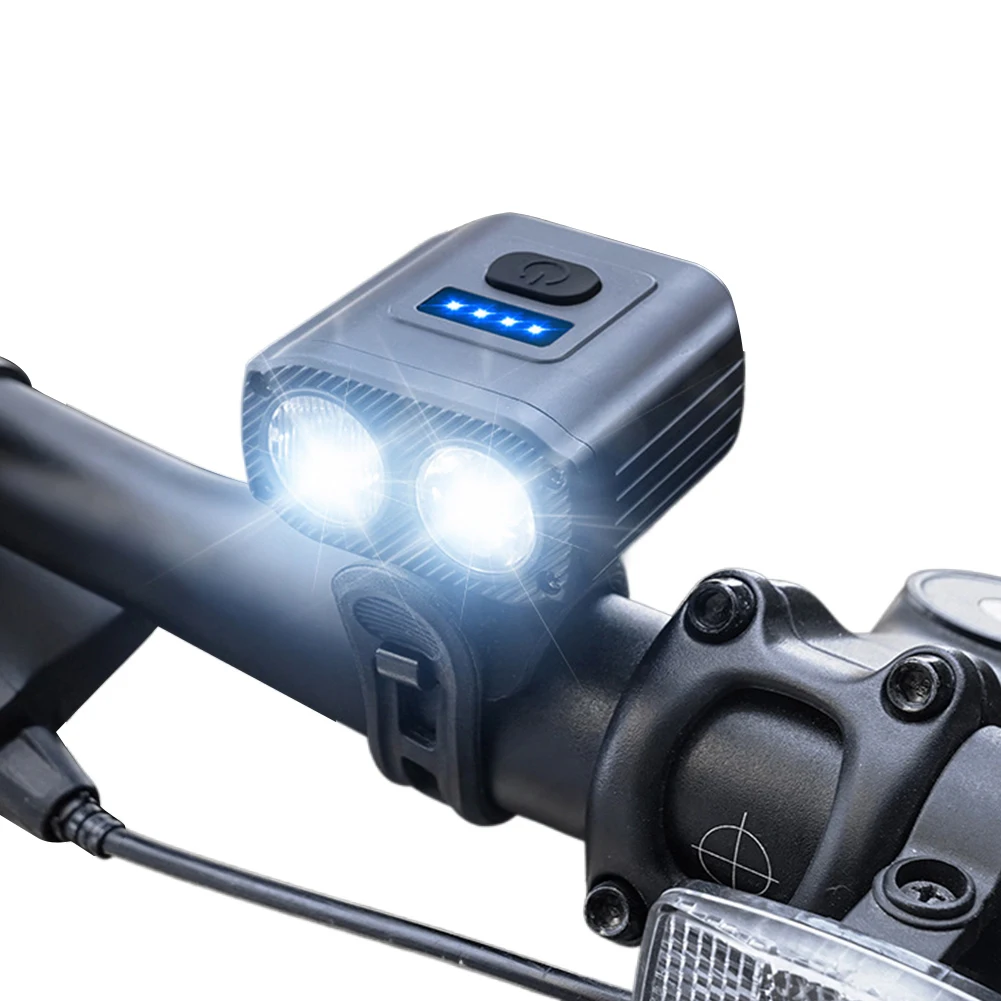 Bicycle Front Lamp High Beam Low Beam Bike Handlebar Flashlight USB Charging MTB Road Bike Headlight 5 Modes Bicycle Accessories