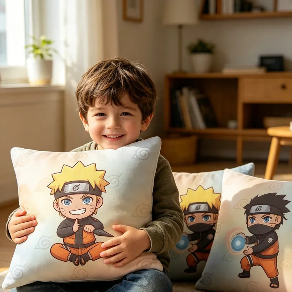 Uzumaki Naruto Holiday Gift Pillow Cover Wrinkle Resistant Soft Cushion Cover Office Nap Sofa Bed Decorative Throw Pillow Covers