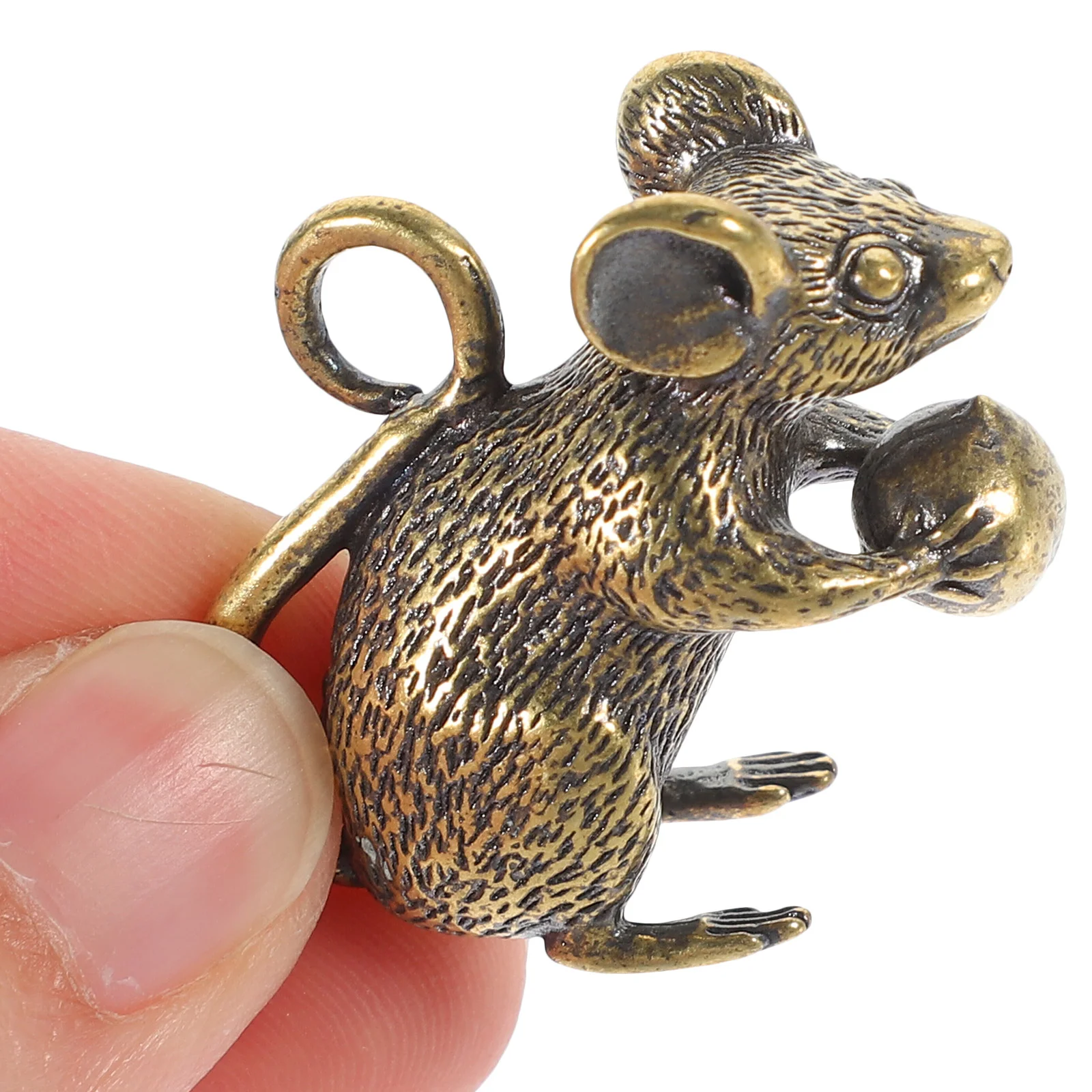 JOOffice-Bracelet à breloques souris en laiton, pendentif en cuivre, décoration de clé, ornement de confrontation du zodiaque, sac doré, mère, 2 pièces