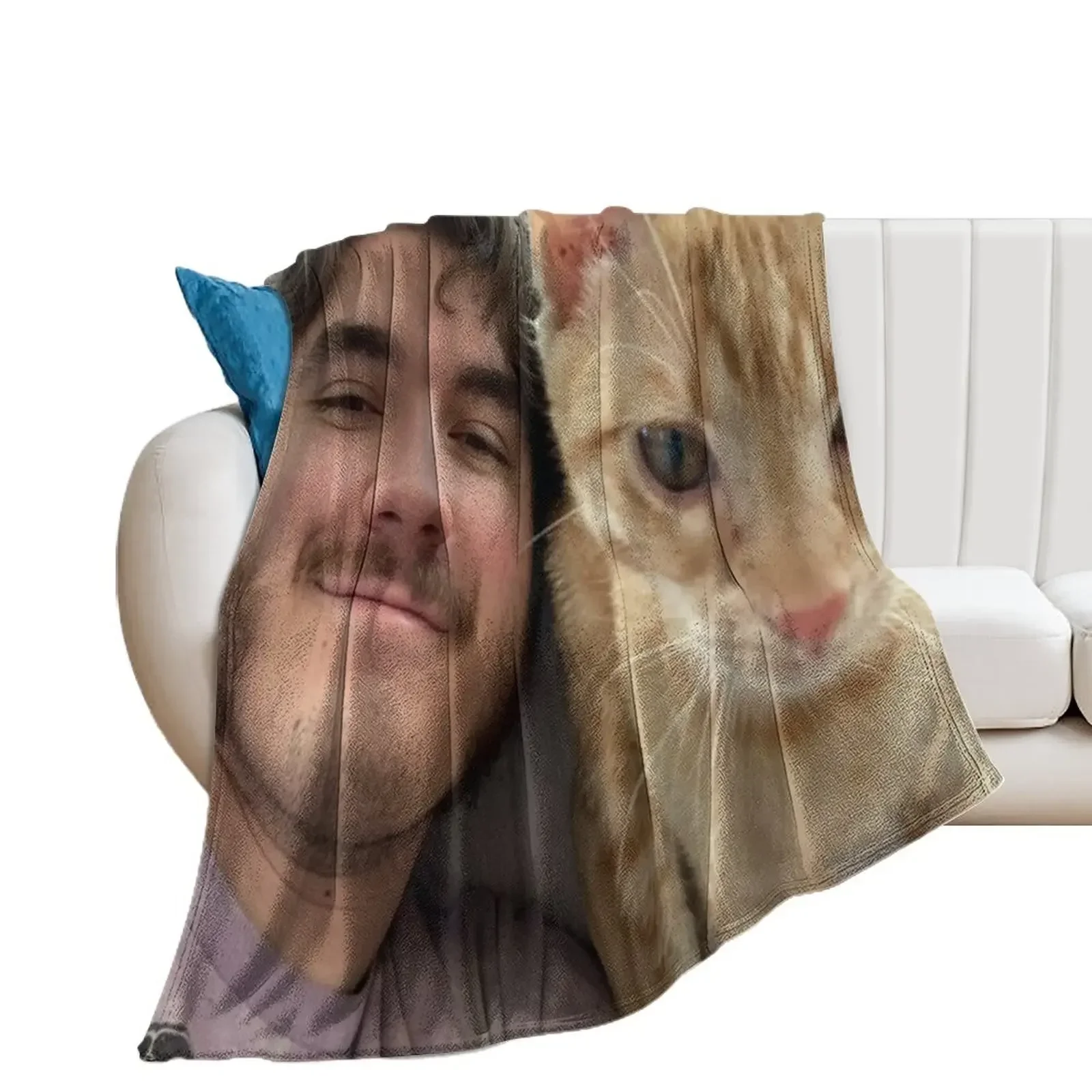 Schlatt and his cat Throw Blanket Decorative Throw for sofa sofa bed Beach Blankets