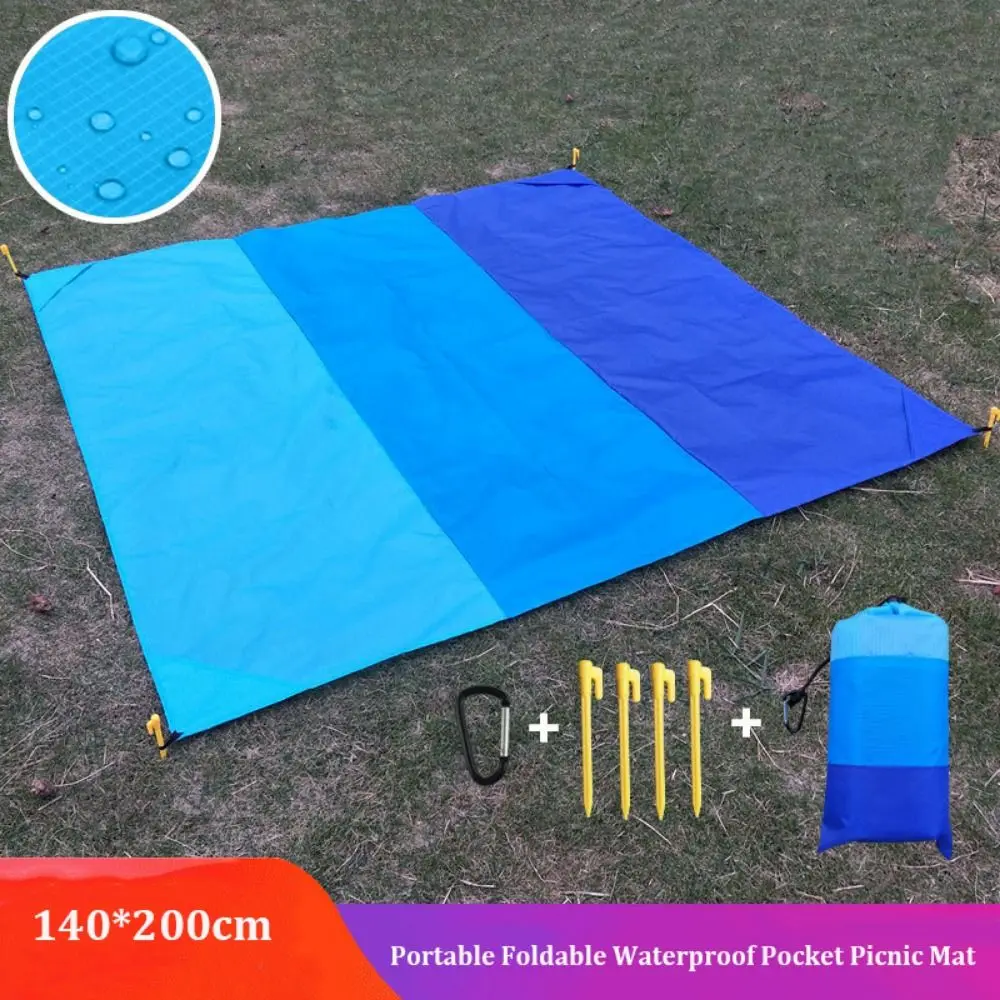 High Quality Tent Footprints Tent Floor Tarp Portable Foldable with Sack Picnic Mat 140*200cm Beach Tarp Camping Hiking
