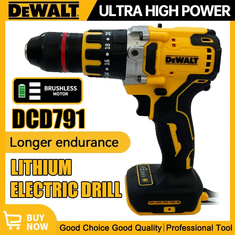 

Компактная аккумуляторная дрель DEWALT, бесщеточная дрель, отвертка, многофункциональный привод, домашние перезаряжаемые электрические инструменты DCD791