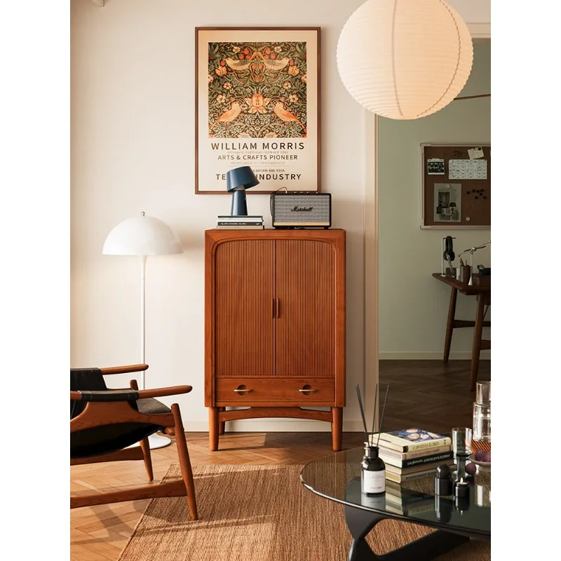 version full solid wood chest of drawers, retro wind cabinet solid wood bedroom small apartment locker living room furniture